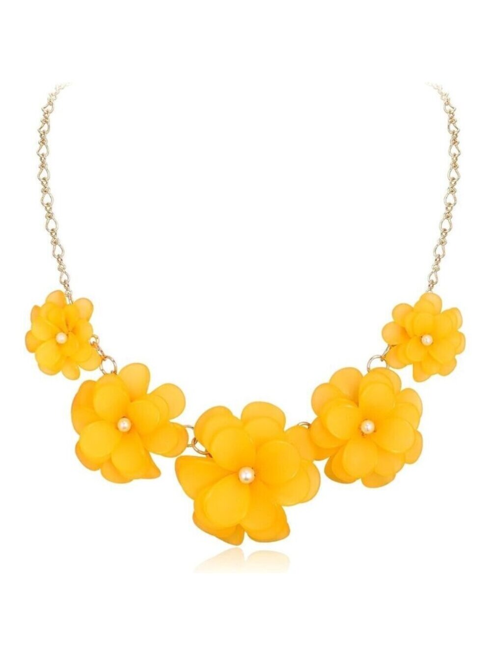 🆕 Women Yellow Flower Collar Necklace Summer Beach Chokers Costume Jewelry Gift
